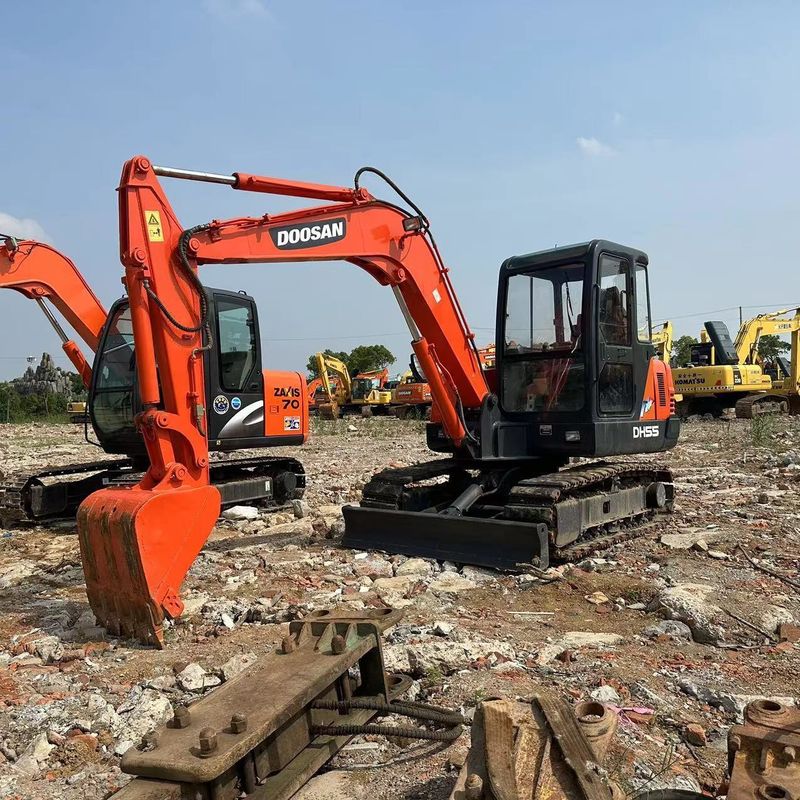 사용 된 Doosan Digger DH55 사용 된 5.5톤 소형 미니 크롤러 발굴기