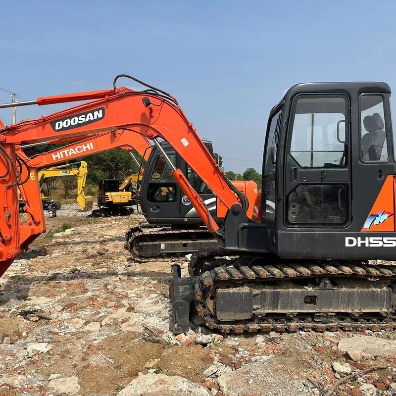 사용 된 Doosan Digger DH55 사용 된 5.5톤 소형 미니 크롤러 발굴기