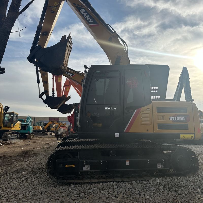 사용 된 SANY Digger SY135C 중고 13.5 on 소형 미니 크롤러 발굴기