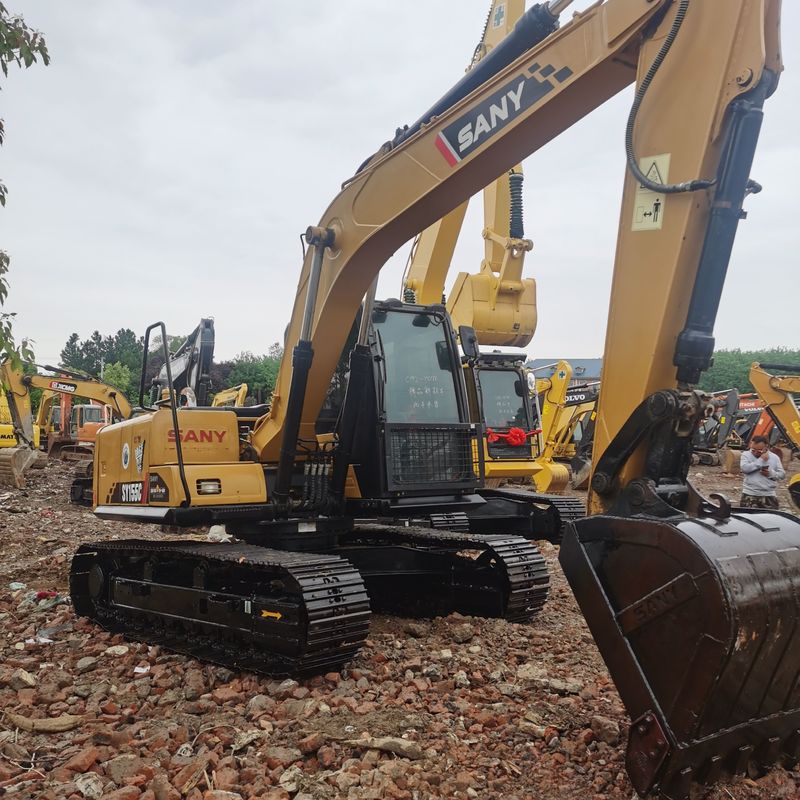 사용 된 SANY Digger SY155C 소형 크롤러 발굴기 중고 15.5